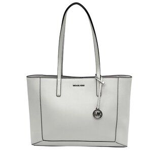Michael Kors Optic White Leather East West Sallie Tote Bag